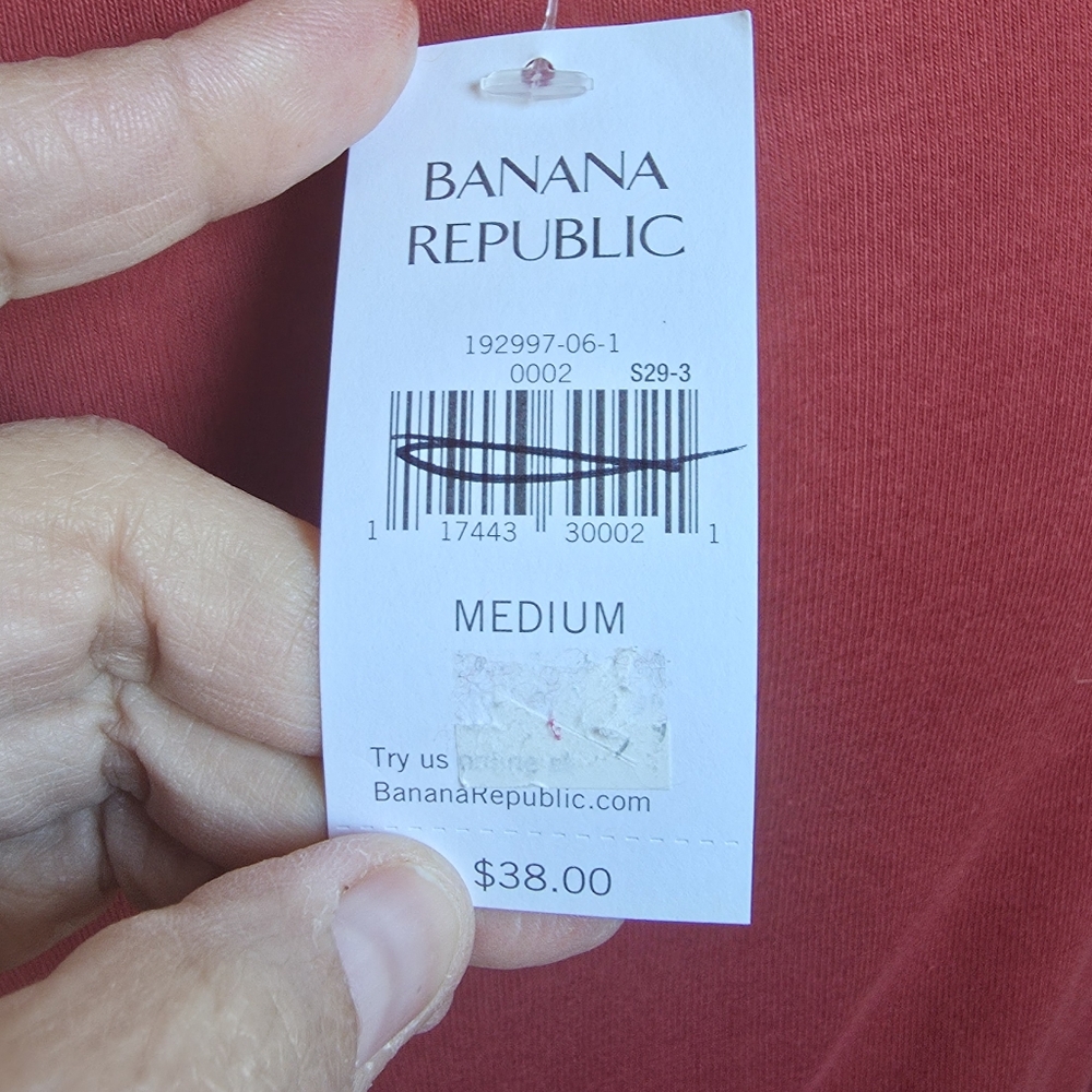 Banana Republic Brick Red Long Sleeve Crew Top